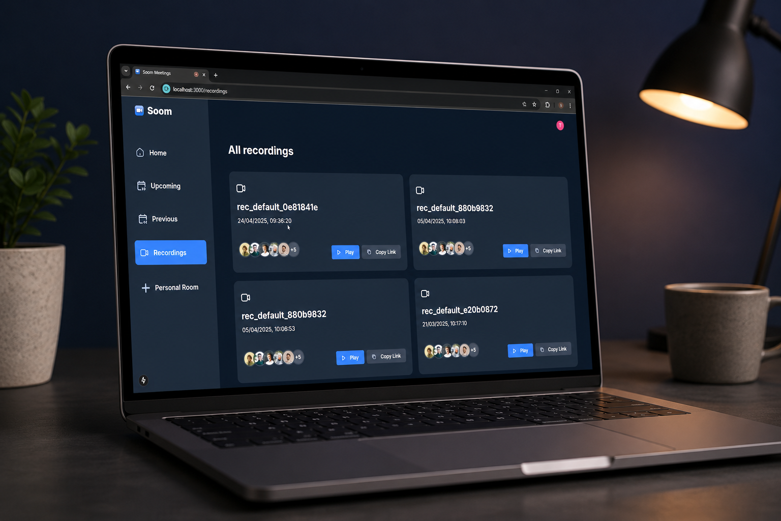 Soom — A Next-Generation Video Meeting App interface 3